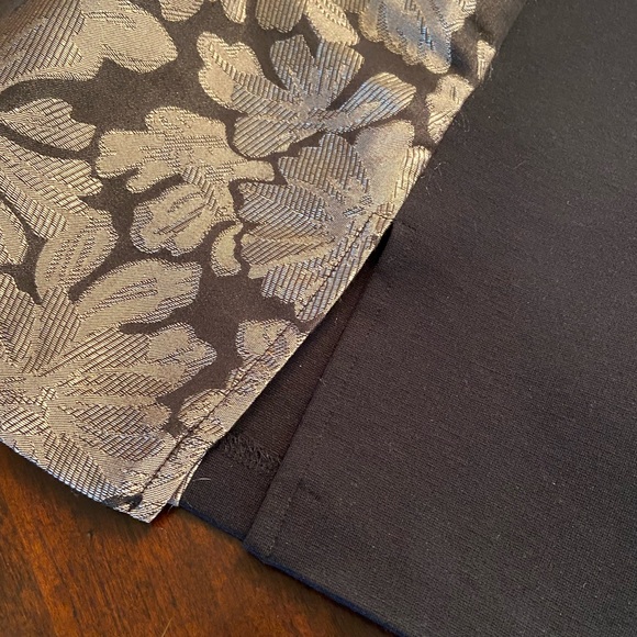 DKNYC Black and Gold Floral Ponte Sheath Dress - Picture 5 of 5